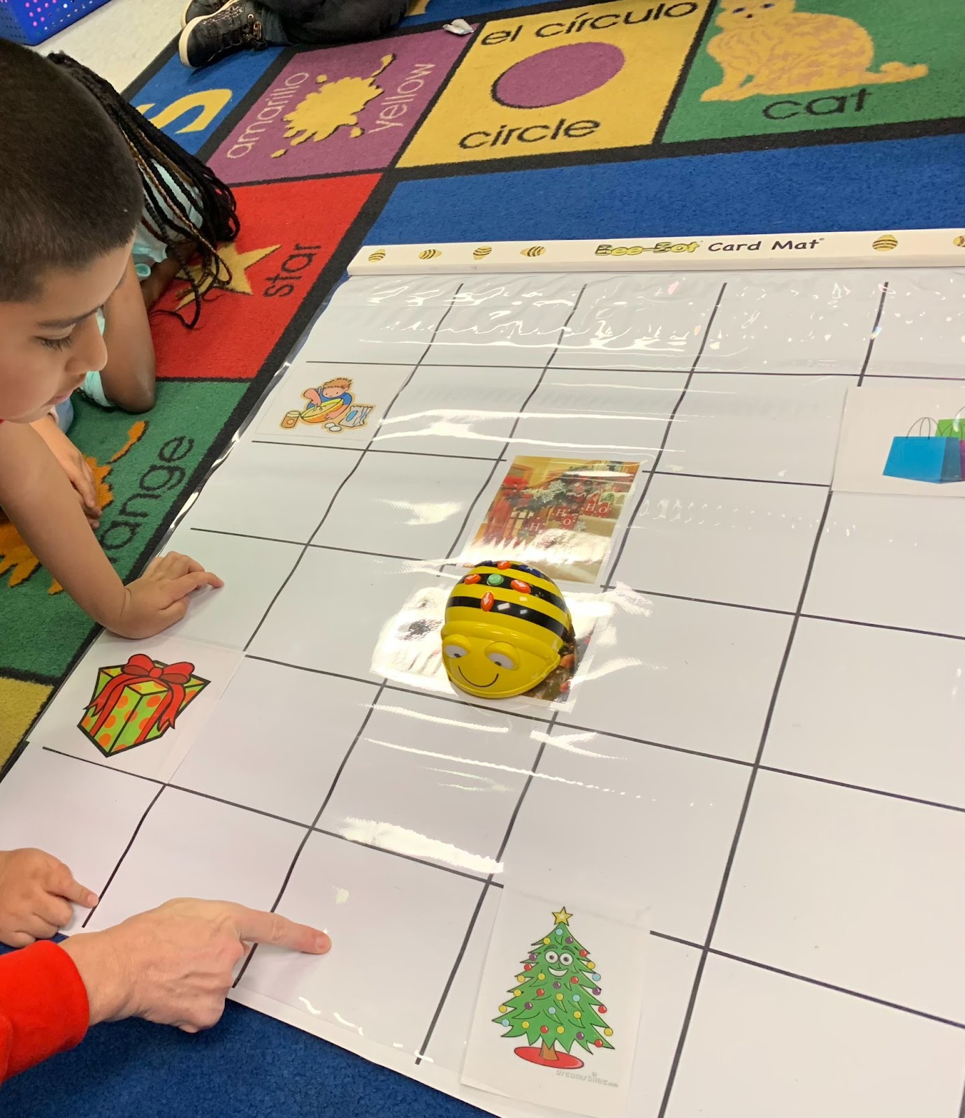 Student Learning STEM with a Card Mat