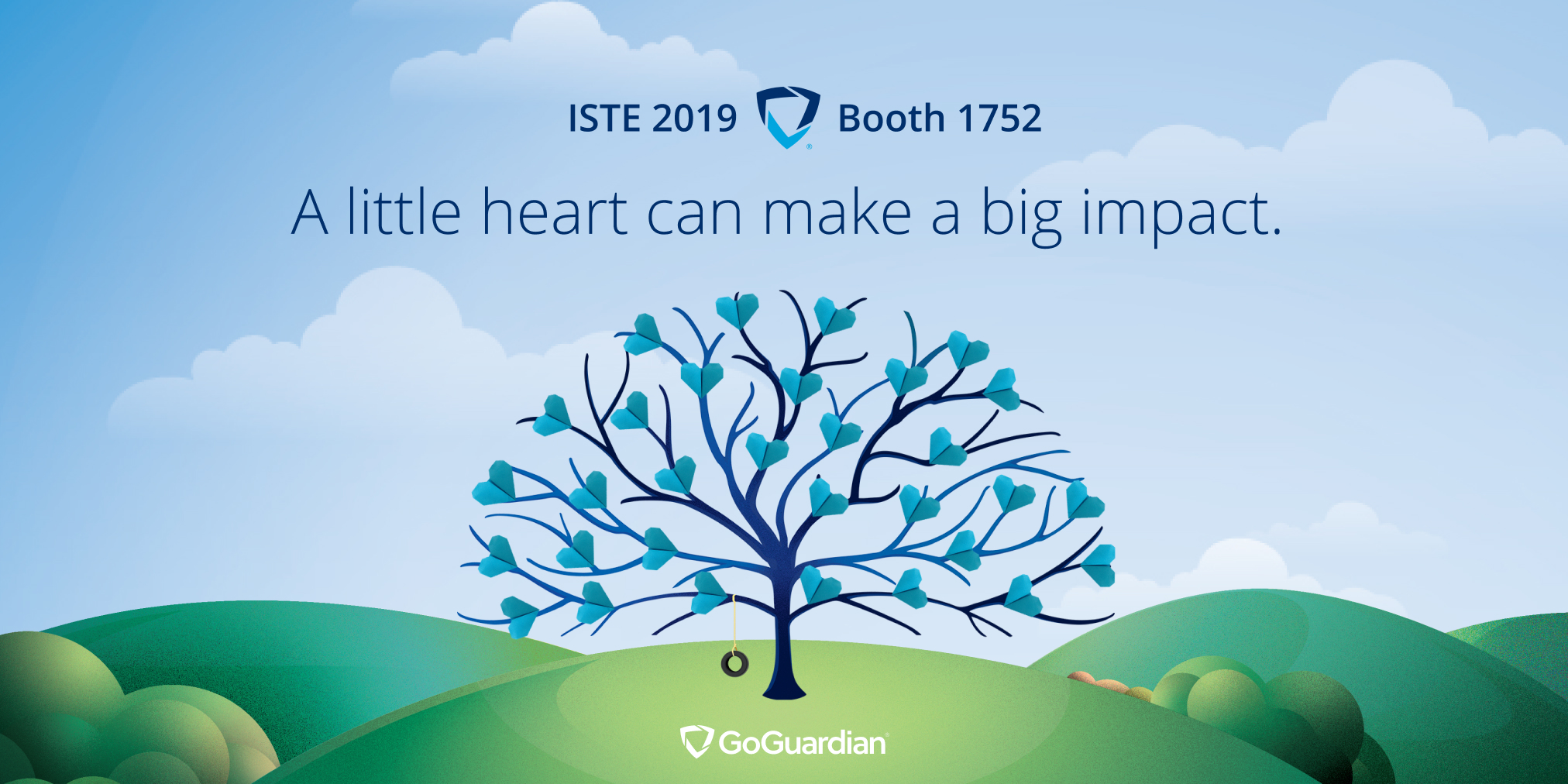 A illustration of a tree with hearts for leaves next to the words a little heart can make a big impact