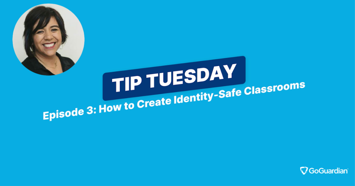 Ari Flewelling headshot next to the words "Tip Tuesday: Episode 3 - How to Create Identity-Safe Classrooms"