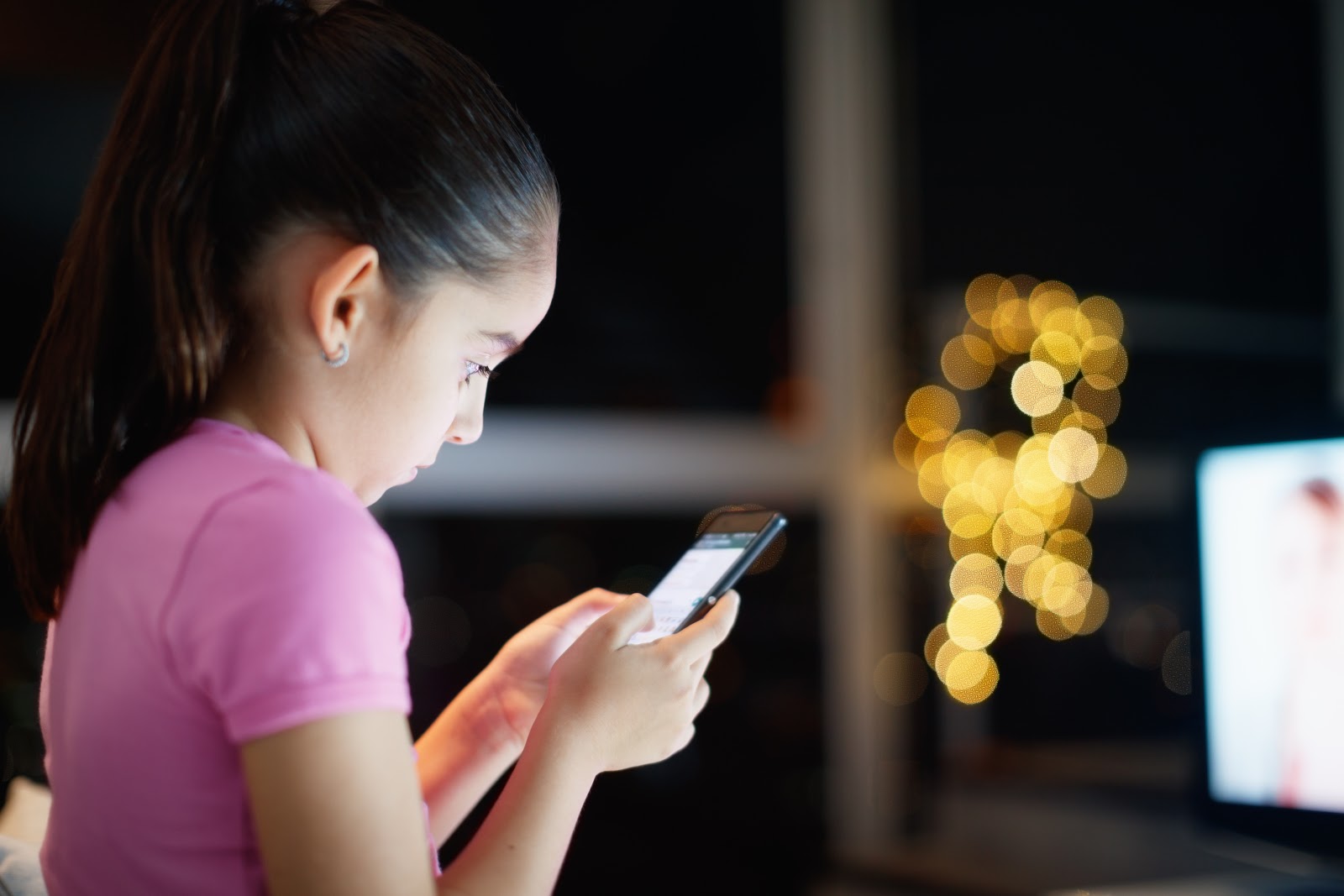 Photo of a girl on a phone