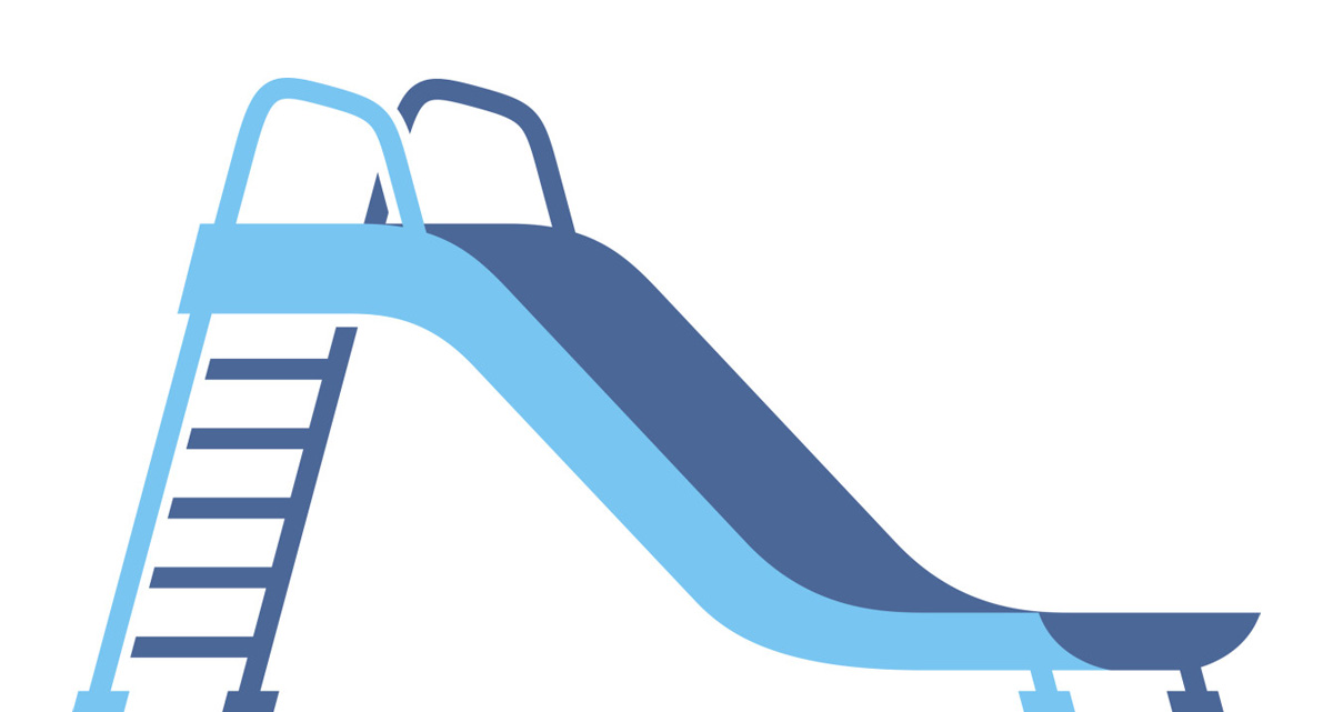 An illustration of a blue slide