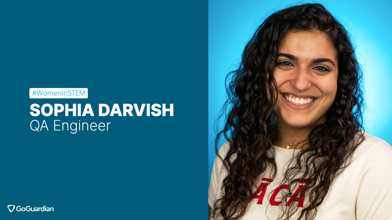 #WomeninSTEM Sophia Darvish, QA Engineer with photo of Sophia