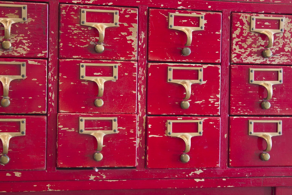 Library Dewey Decimal Card Boxes