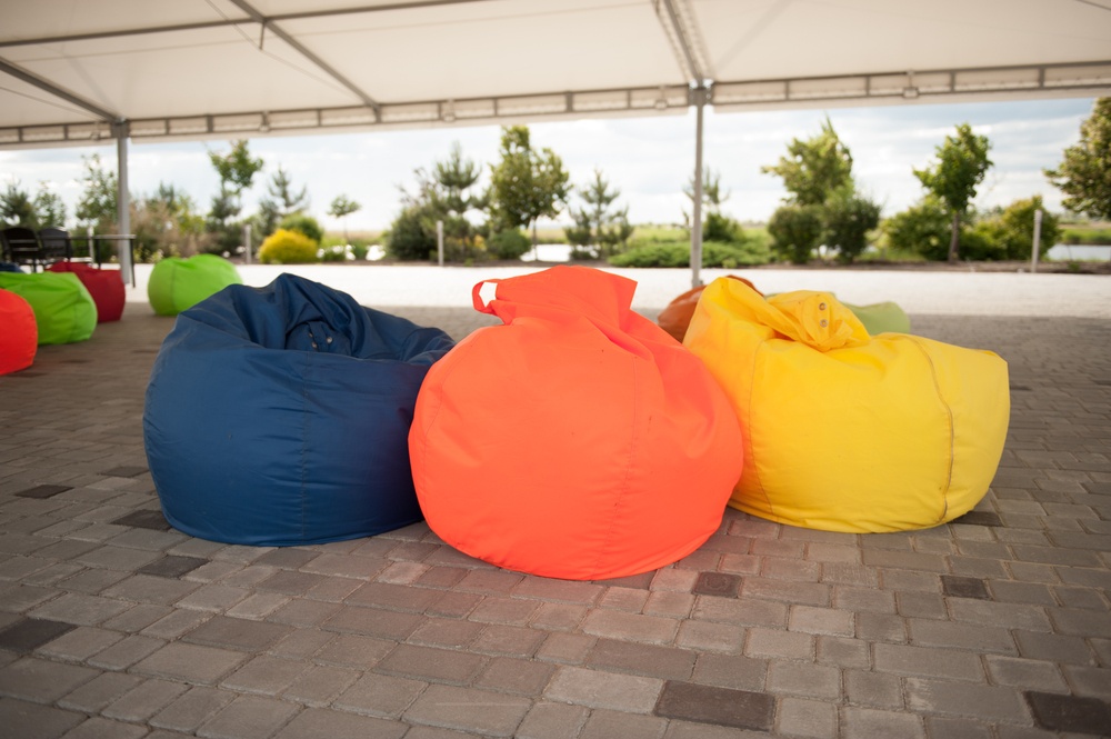 Three beanbag chairs