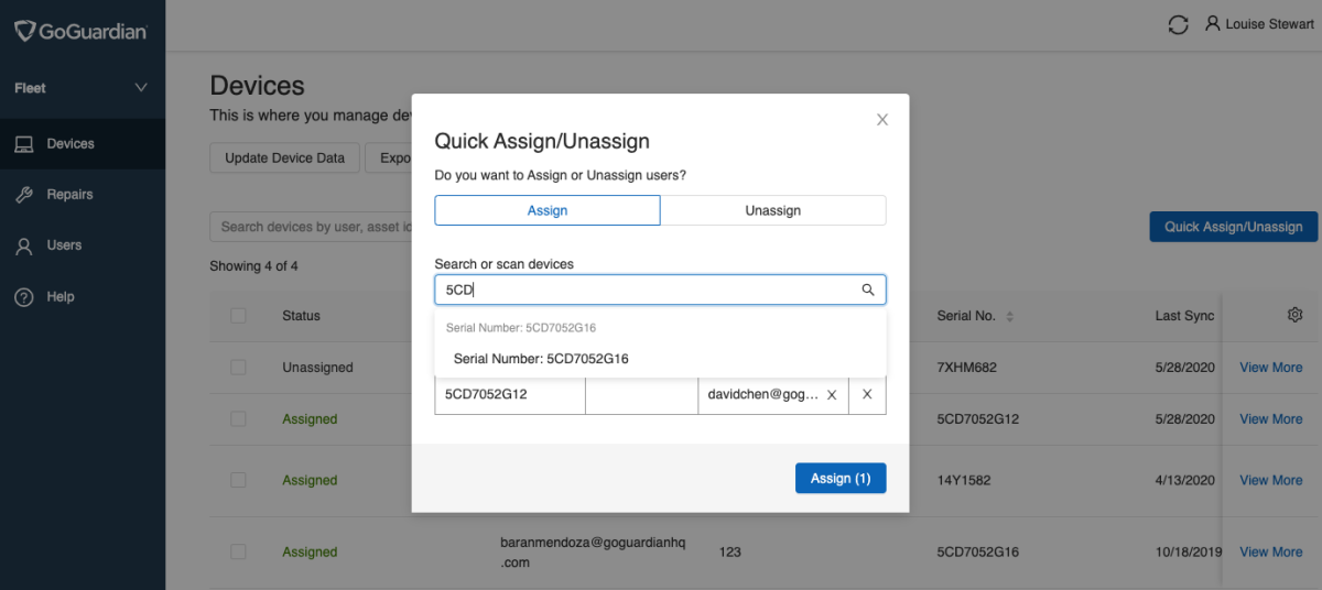 Fleet - Assign / Unassign