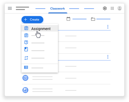 Google classroom - create assignment