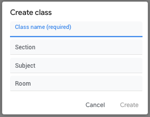 Google classroom - create class name