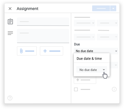 Google classroom - due date assignment