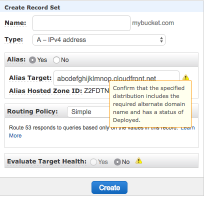 A screenshot of the Alias Target button.