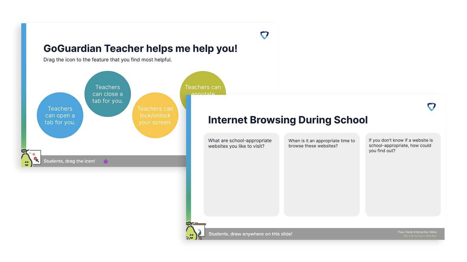 Images of slides within the What is GoGuardian Teacher? deck