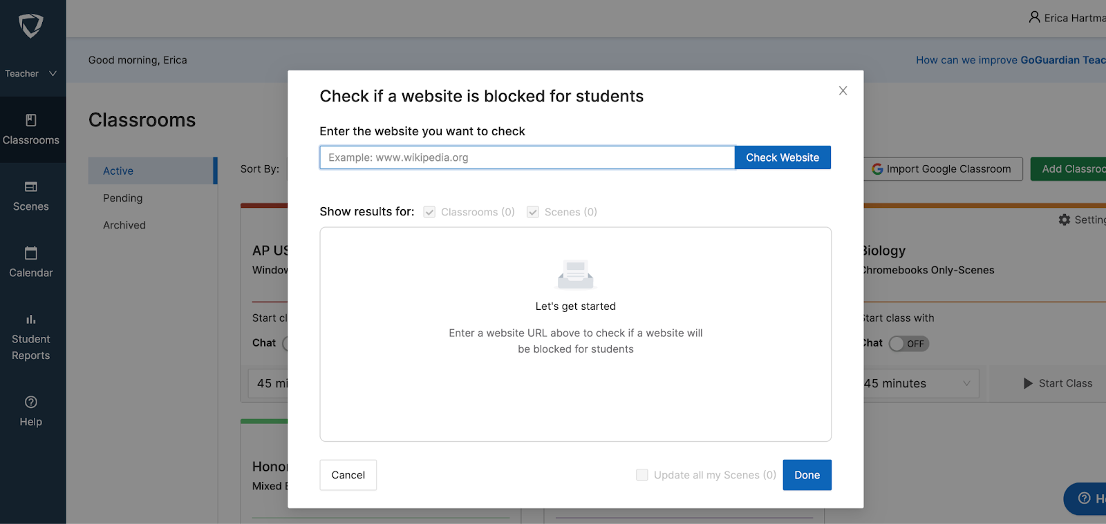 Check if a website is blocked for students webpage